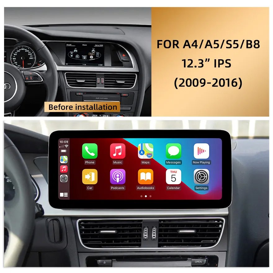 ZLH 12.3-inch 8-core Android 13 AUTO Carplay for Audi A4 A4L A5 S5 2009-2016 Car Wireless Radio WiFi DVD Player Navigation GPS