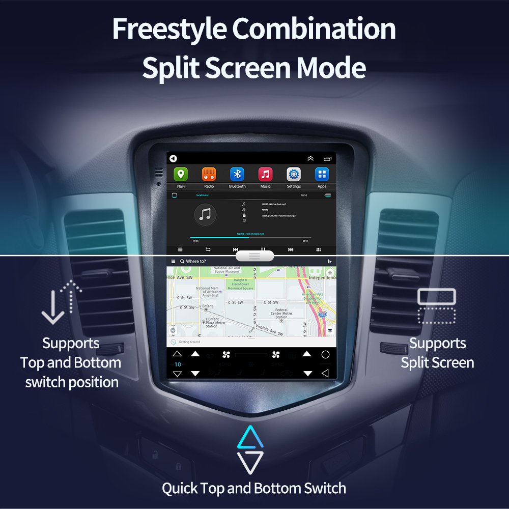 9.7 Inch Car DVD Player Android Car Stereo for Chevrolet Cruze 2008-2012 Carplay Android Auto Car Radio Work QLED