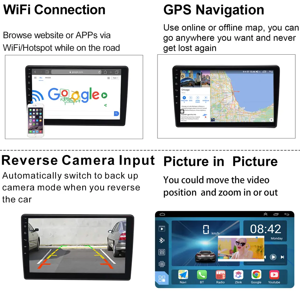Car Stereo Car Radio Auto Radio Car MP5 Player 7" Touch Screen BT USB FM AUX SD Rear View Camera