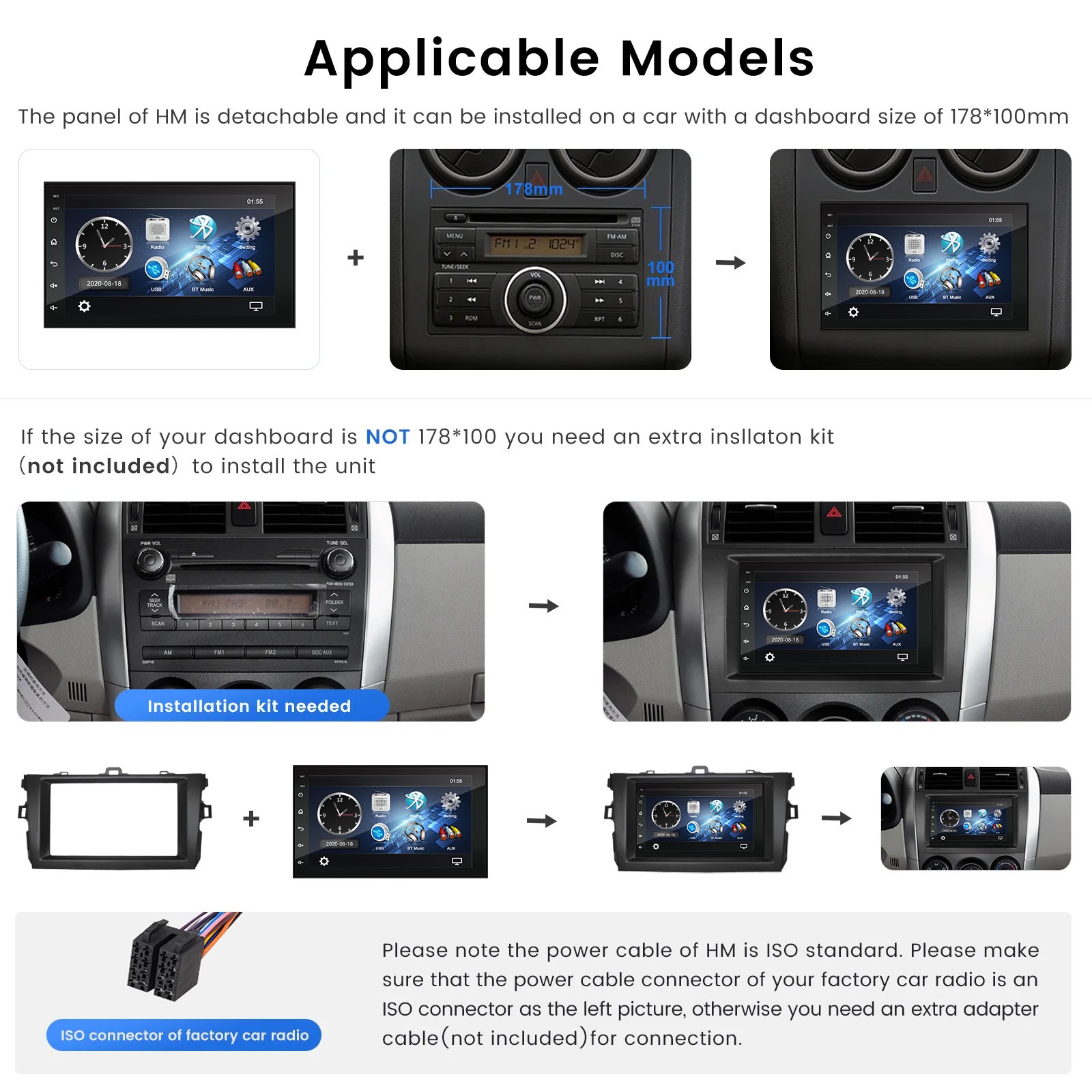 Factory in stock Universal 7inch double din linux carplay android auto car dvd player
