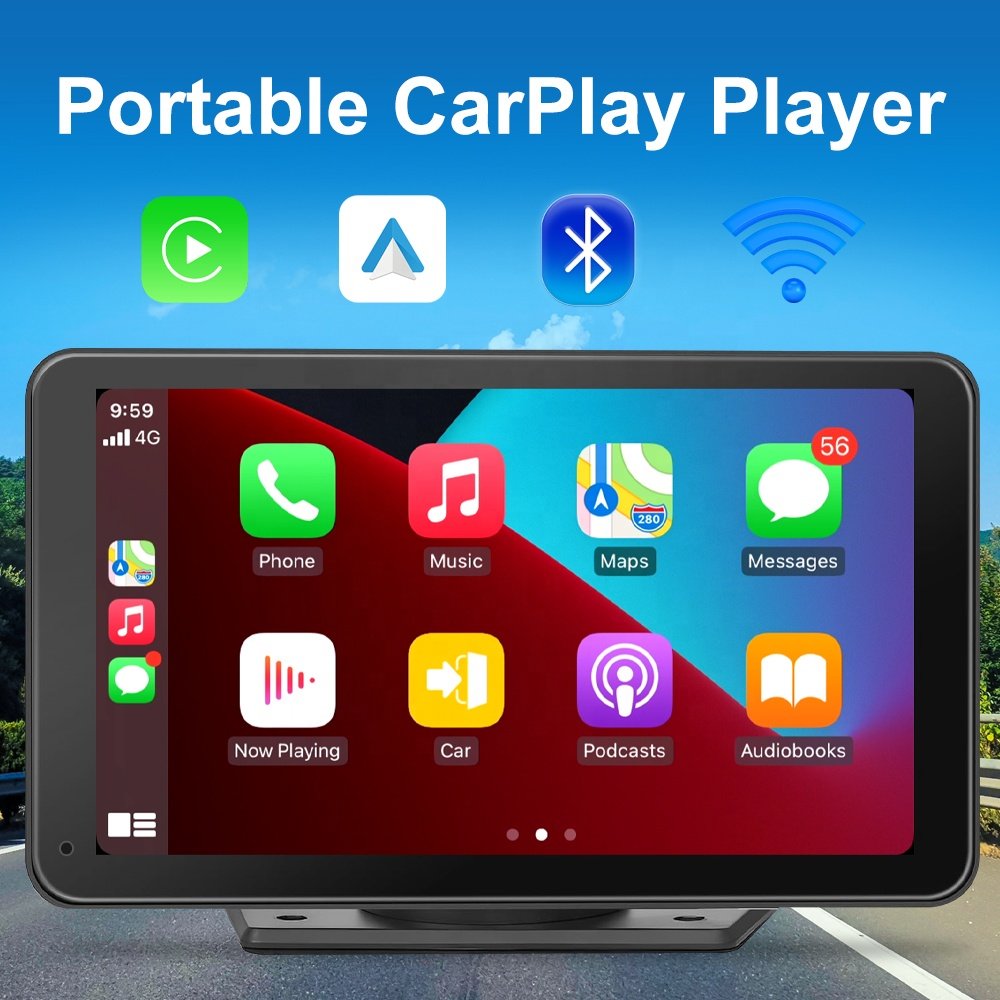 Jmance 7 inch Dashboard 1024*600 Wired Wireless Android Auto BT Wifi Portable CarPlay Player Car Radio With Reversing Camera