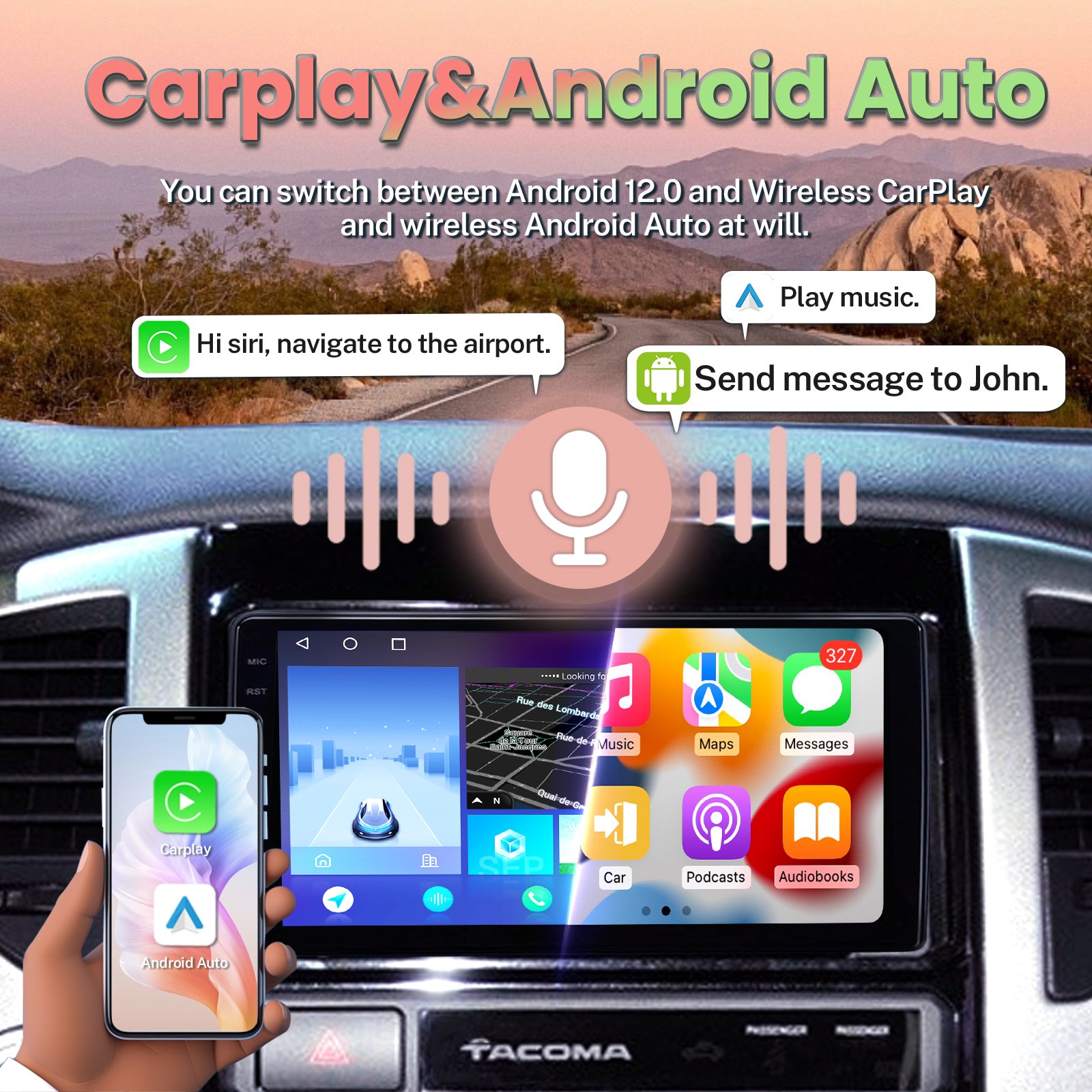 Wifi Car Radio Ford Mustang Car Multimedia Player TS10 Android12 Car Radio Screen 8 Core 5G for Ford Mustang 2015-2021 Support