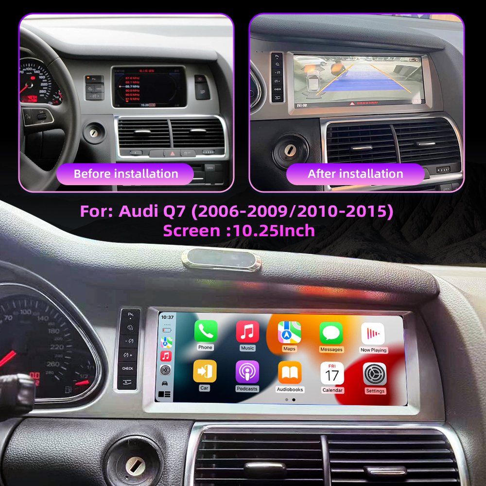 10.25 inch Android 13 Car Multimedia DVD Stereo Radio Player GPS Navigation Carplay Auto for Audi Q7 2006-2019