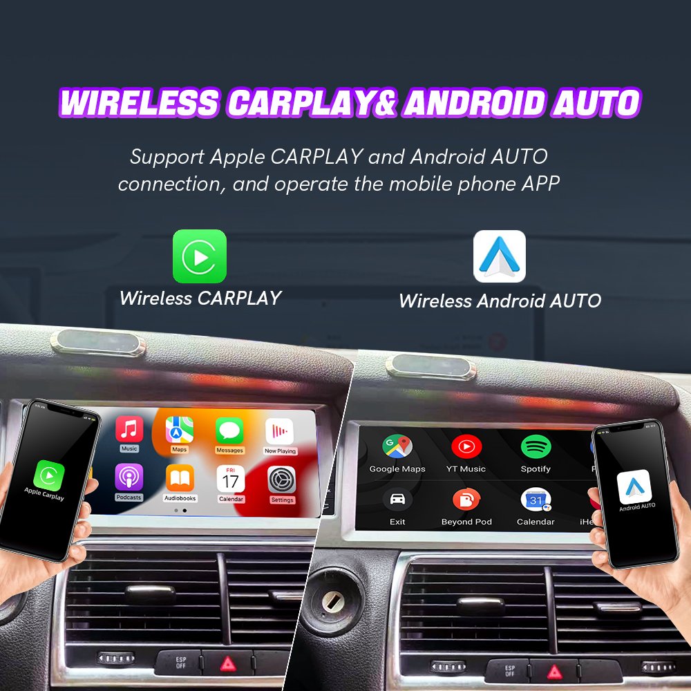 10.25 inch Android 13 Car Multimedia DVD Stereo Radio Player GPS Navigation Carplay Auto for Audi Q7 2006-2019