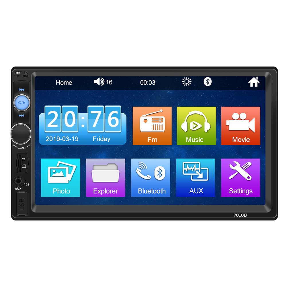 Touch screen Rotating button Reverse hands-free talk FM Mirror link USB Radio 7 "Dual ingot 1080P HD MP5 player DVD
