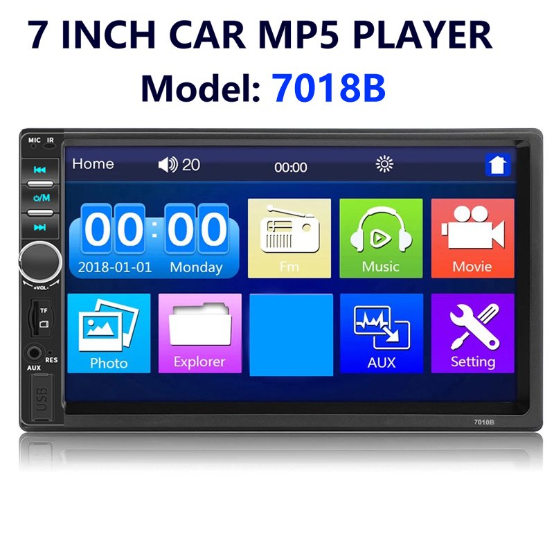 2024 trending hot 7018B 7 inch Touch screen Double 2 DIN Avto Car Radio Stereo Video MP5 USB/TF/AUX/FM Player estereos para auto