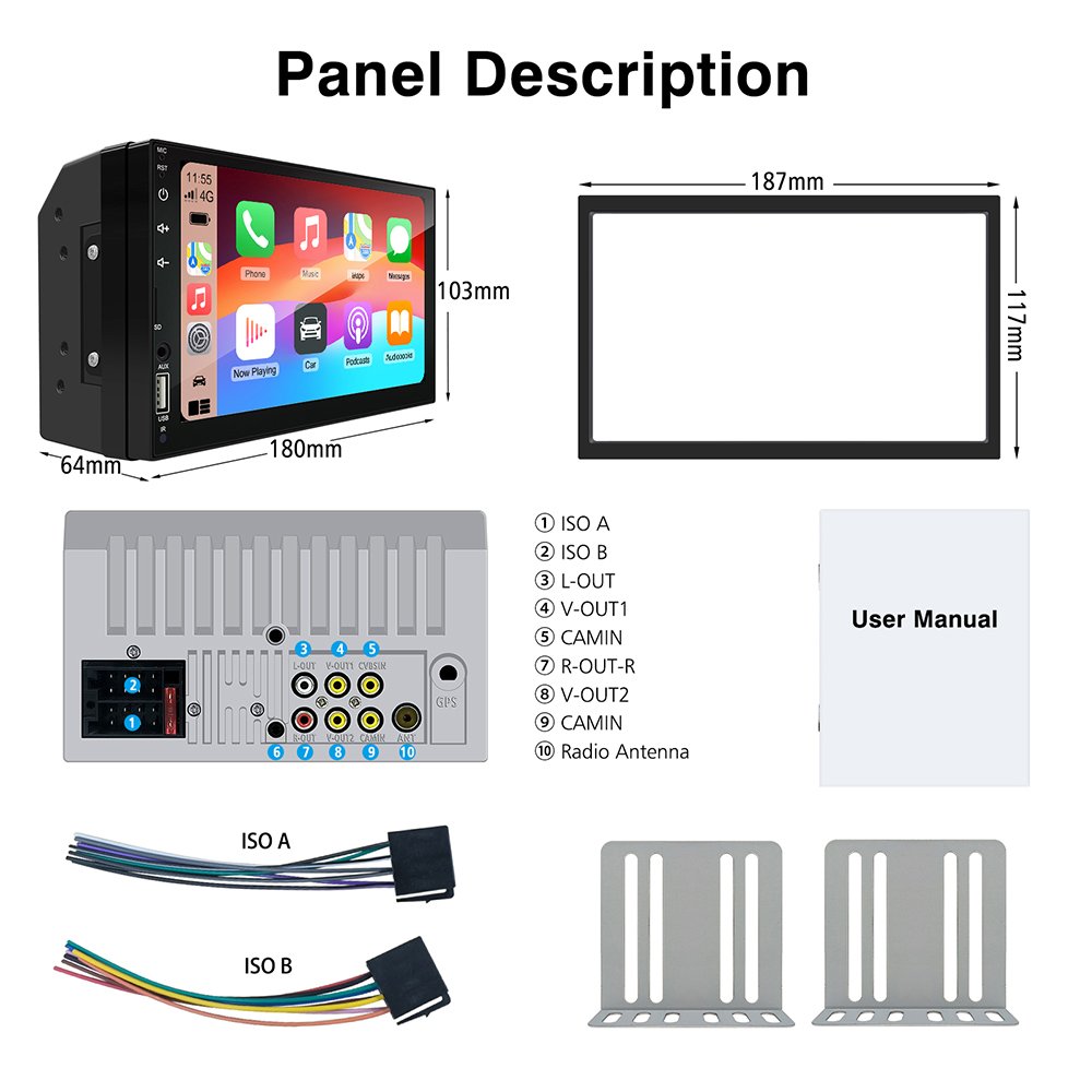 Universal 1 Din 2 Din Ips Touch Screen Gps Wifi Rear Camera Android Car Dvd Radio Android 10 Mp5 Player
