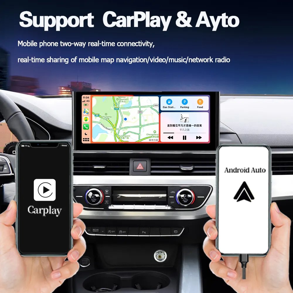 New Android System Car Display Screen Auto Gps Navi Radio 8+128gb Ram For Audi A4 B8 A5 09-16 Ips Touch