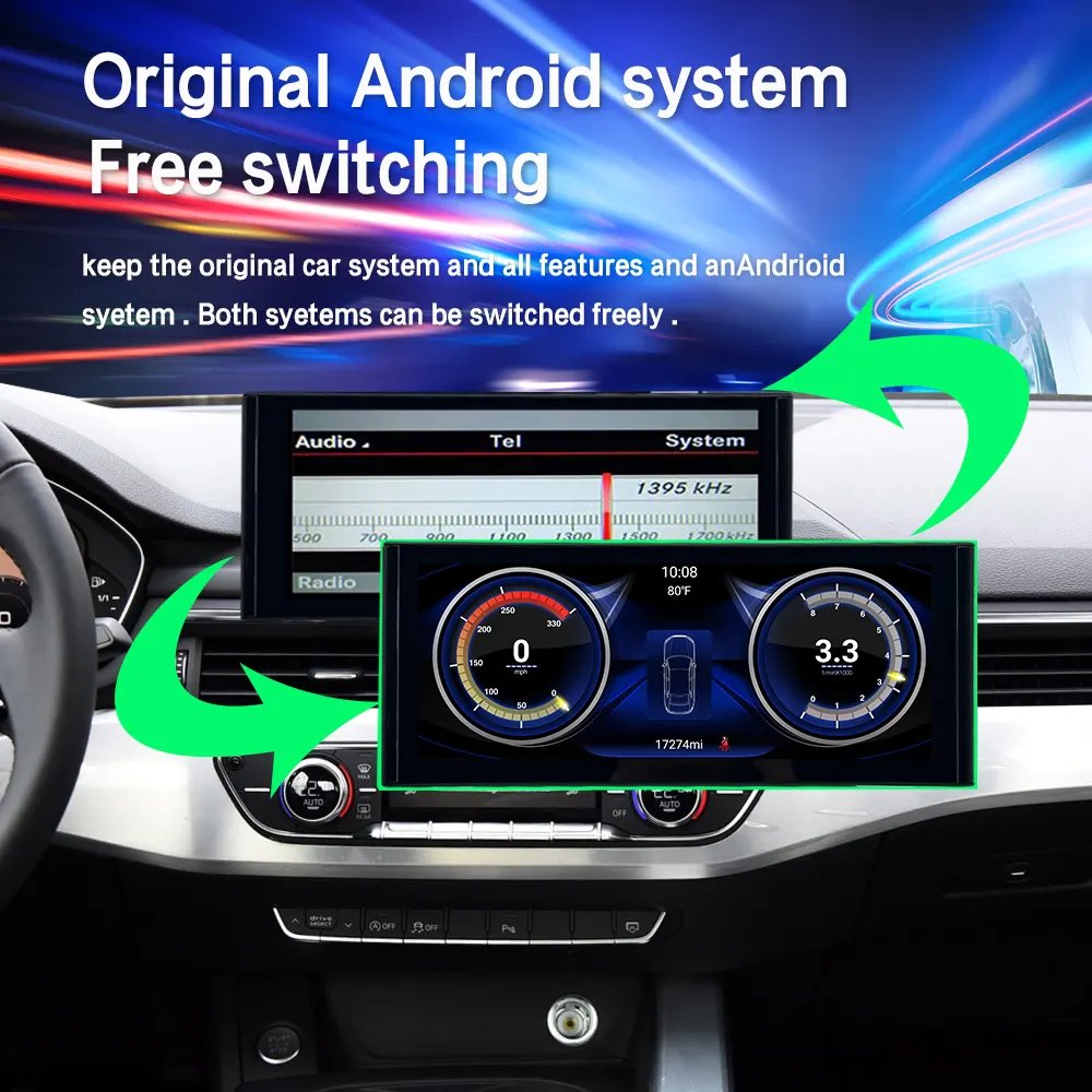New Android System Car Display Screen Auto Gps Navi Radio 8+128gb Ram For Audi A4 B8 A5 09-16 Ips Touch