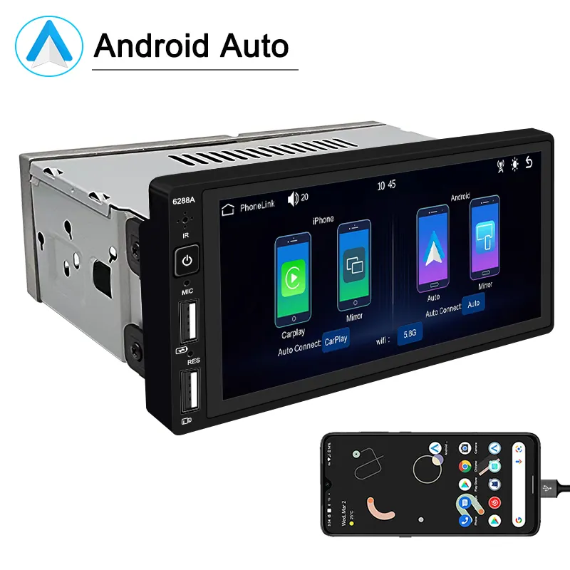 6.86 Inch 1 Din Universal Android 1+32G 2+32G Wireless Carplay Android Navigation GPS System