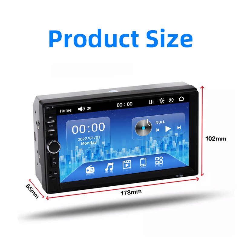 7018 Factory Price Car Touch Screen 7inch 2 Din Multimedia Dvd Player Stereo Monitor Universal With Camera Car Radio