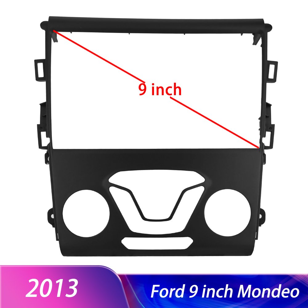 (US Stock) Podofo 2 Din 9'' Car Stereo Frame with Canbus For Ford Fusion/Mondeo 2013 Car Radio Fascia (Iron Grey)