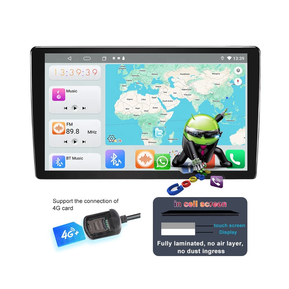 Jmance 9 inch In-Cell Screen Ram 2/4/6GB Rom 32/64/128GB 4G FM AM RDS Radio Android Auto Carplay 2 Din Universal Car DVD Player