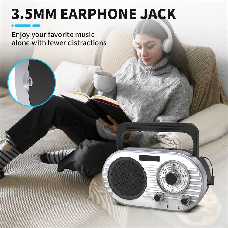 Portable AM FM SW Transistor Digital Radio Powerful Flashlight Powered By 4000 mAh Battery Big Speaker Radio
