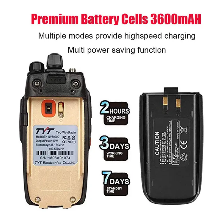 2023 Hot Products Tyt Uv8000D High Power 10W Wireless Communication Device Radio Walkie Talkie Phones