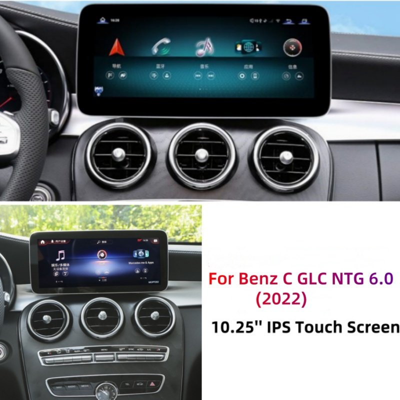 10.25 Inch New Android Car Stereo Multimedia Radio Video DVD Player For Mercedes Benz C GLC CLASS 2022 NTG6.0 Car Auto Carplay