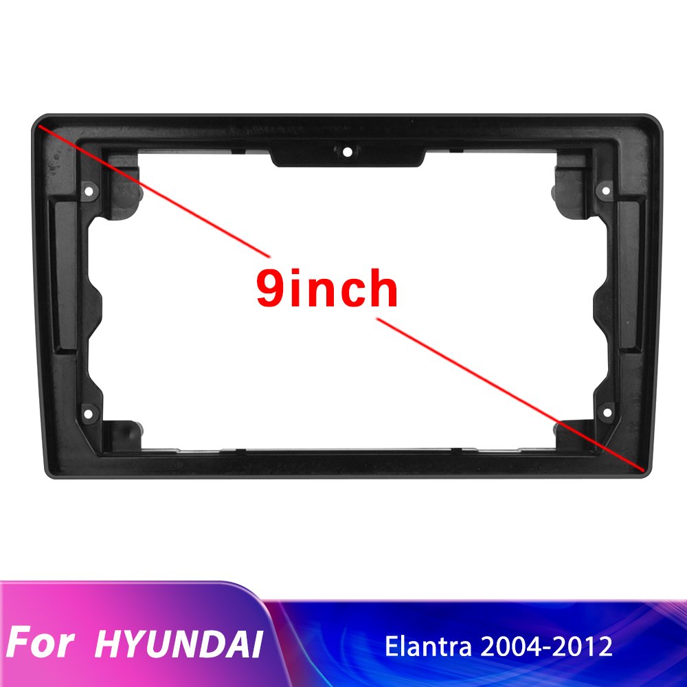 Podofo 2 Din 9'' Screen Plastic Panel For Hyundai Elantra 2004-2012 Car Stereo Radio Frame Fascia Damage-free Kit