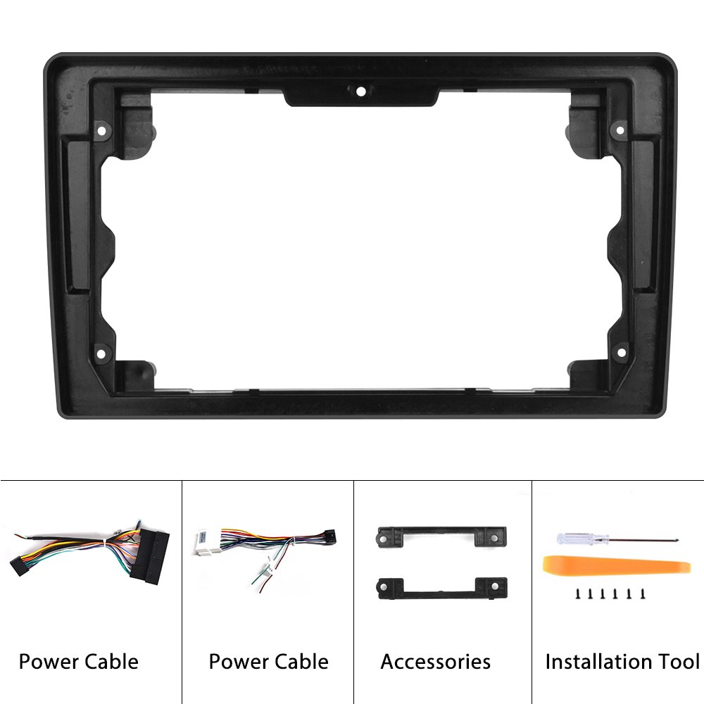 Podofo 2 Din 9'' Screen Plastic Panel For Hyundai Elantra 2004-2012 Car Stereo Radio Frame Fascia Damage-free Kit