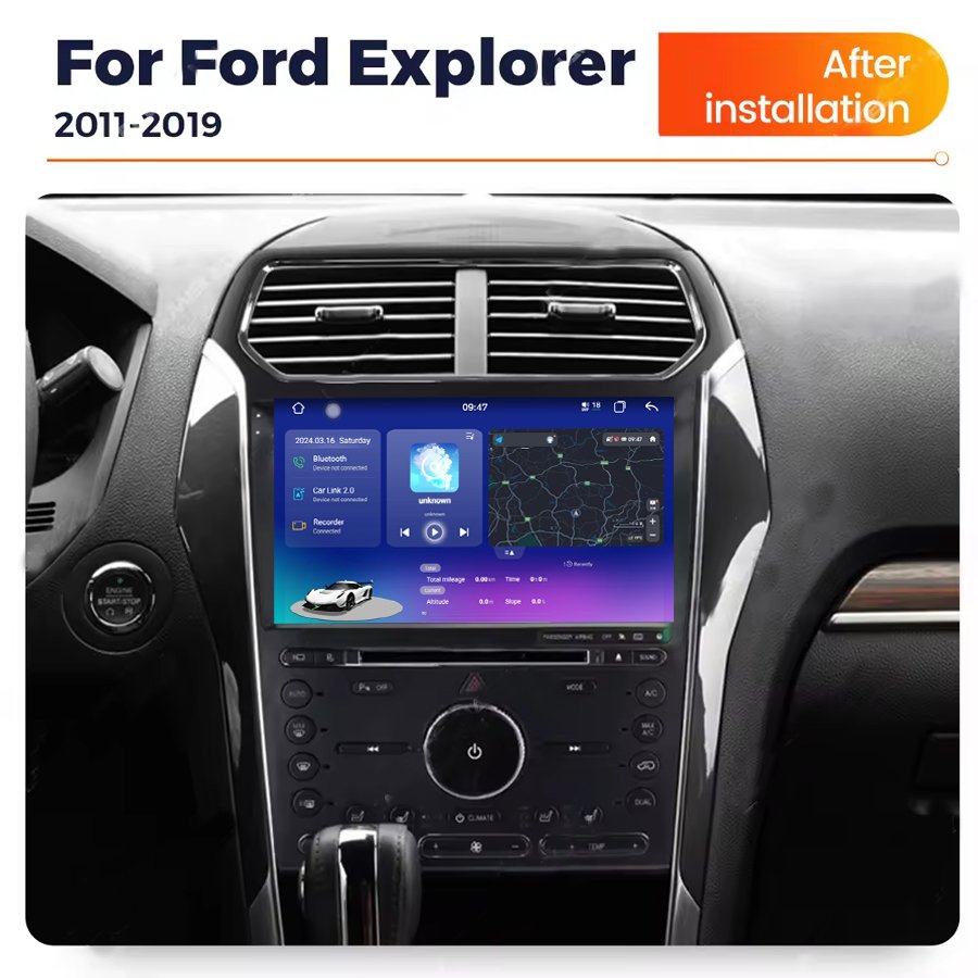 Android13 2000*1000 2K Car Display Screen For Ford Explorer 2011-2019 360 Camera Colling Fan Stereo Android Car Radio