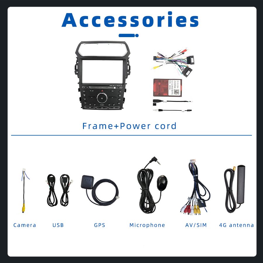Android13 2000*1000 2K Car Display Screen For Ford Explorer 2011-2019 360 Camera Colling Fan Stereo Android Car Radio