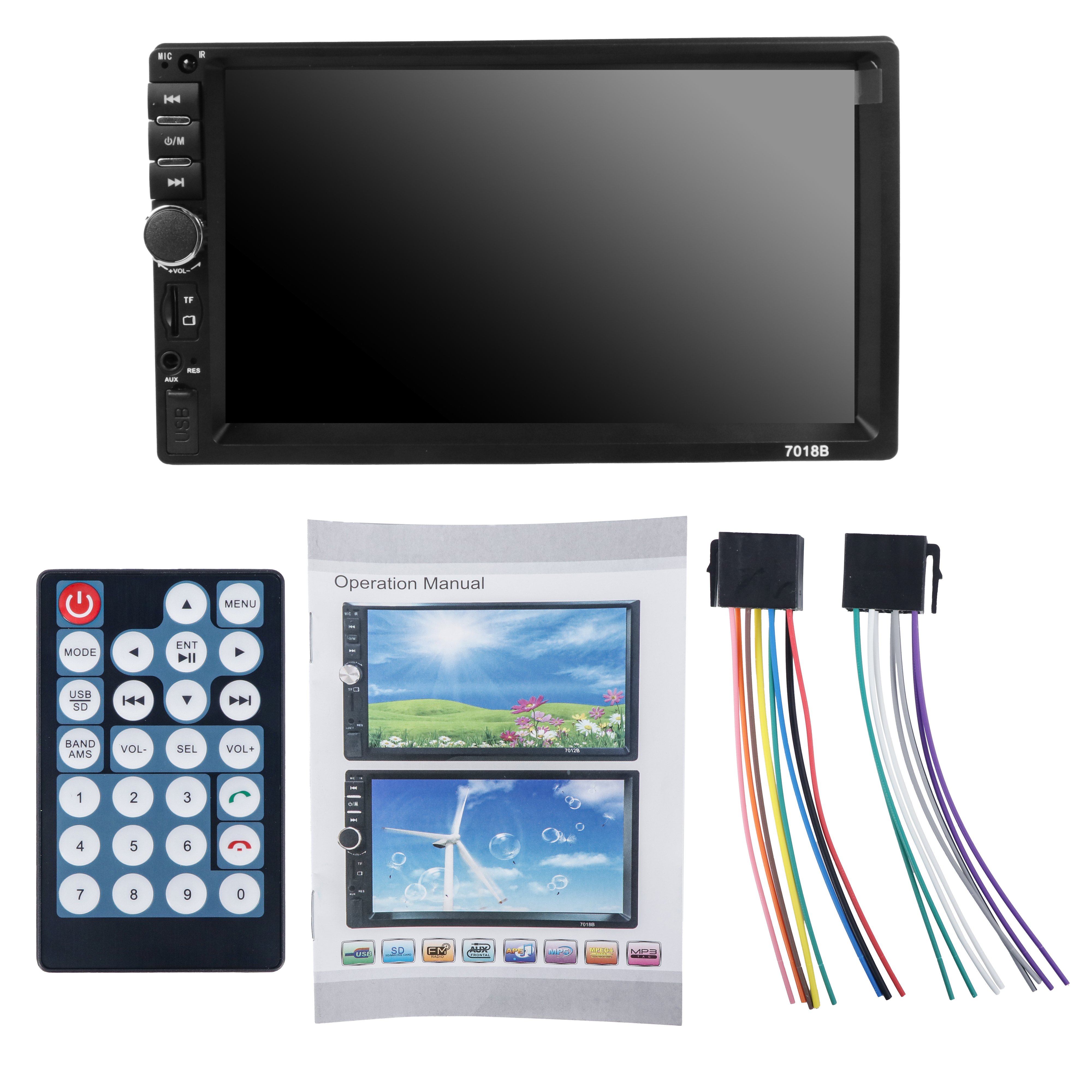 Manufacturer Customized Hd 7-Inch Large Screen Vehicle-Mounted Car Portable Mp5 Player 7018B Car Radio Mp5 Car Mp5 Player