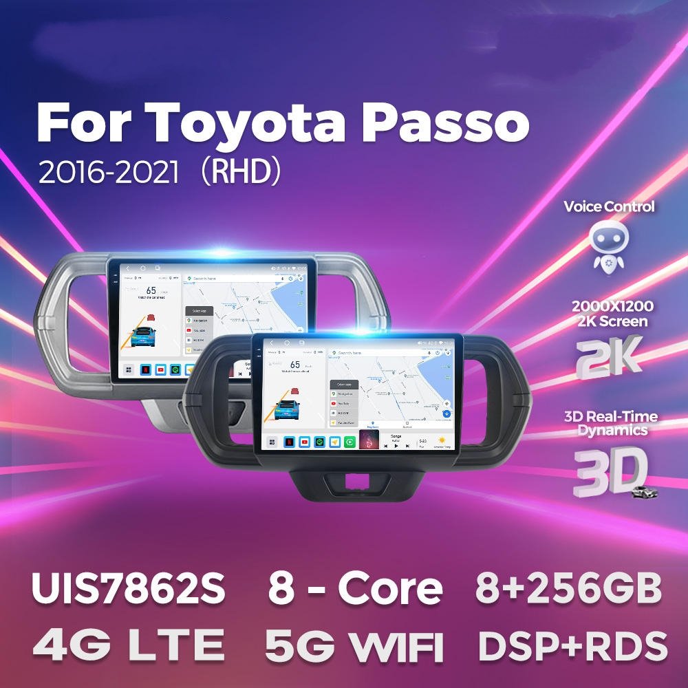 Android newest system AUTO CarPlay BT Navigation DVD player for Toyota Passo 2016-2021 Car Radio Android Player