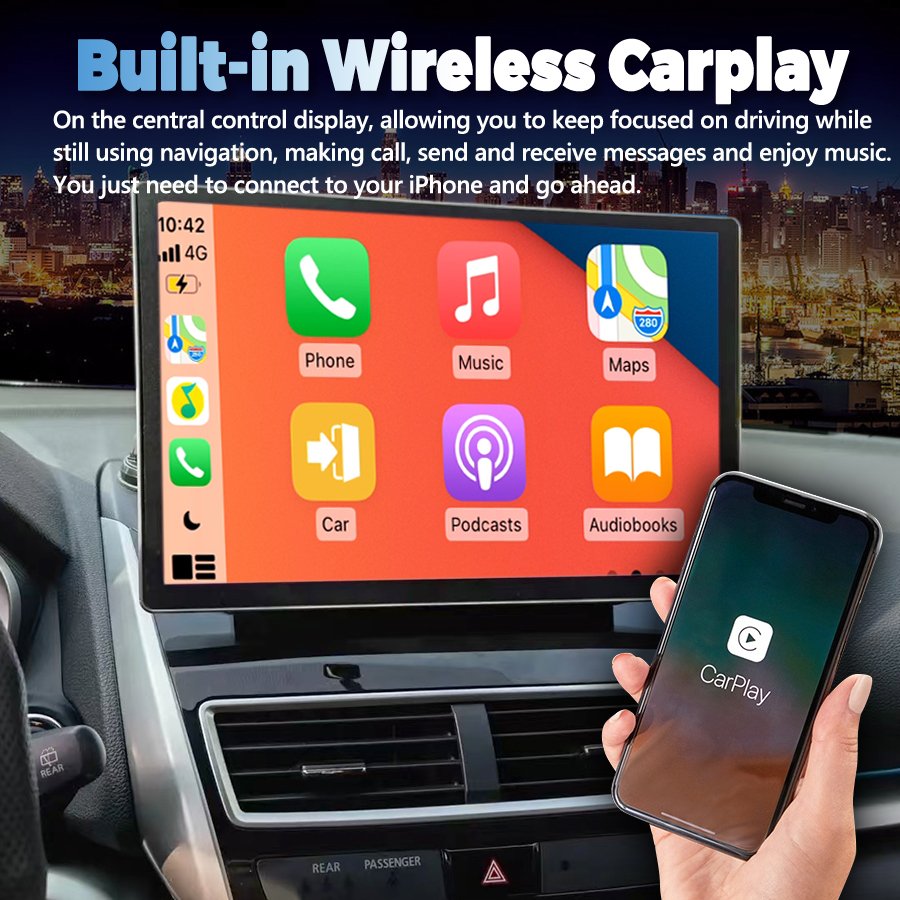 13.3inch For Mitsubishi Eclipse Cross 2018-2021 Android 14 Car Radio Navi GPS Multimedia Player WiFi 4G DSP Stereo Carpaly