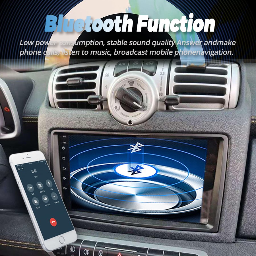 128GB Android 14 AI Voice CarPlay Car Radio Stereo For Benz Smart Fortwo W451 2006-2009 GPS Navi Multimedia Video Player Auto HU