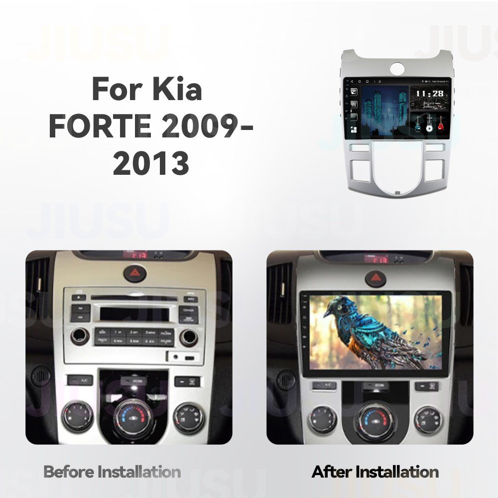 Android 12 Car Radio GPS DVD Player Stereo Multimedia Audio System for Kia Cerato Forte 2009-2013 Silver MT with Carplay DSP DAB