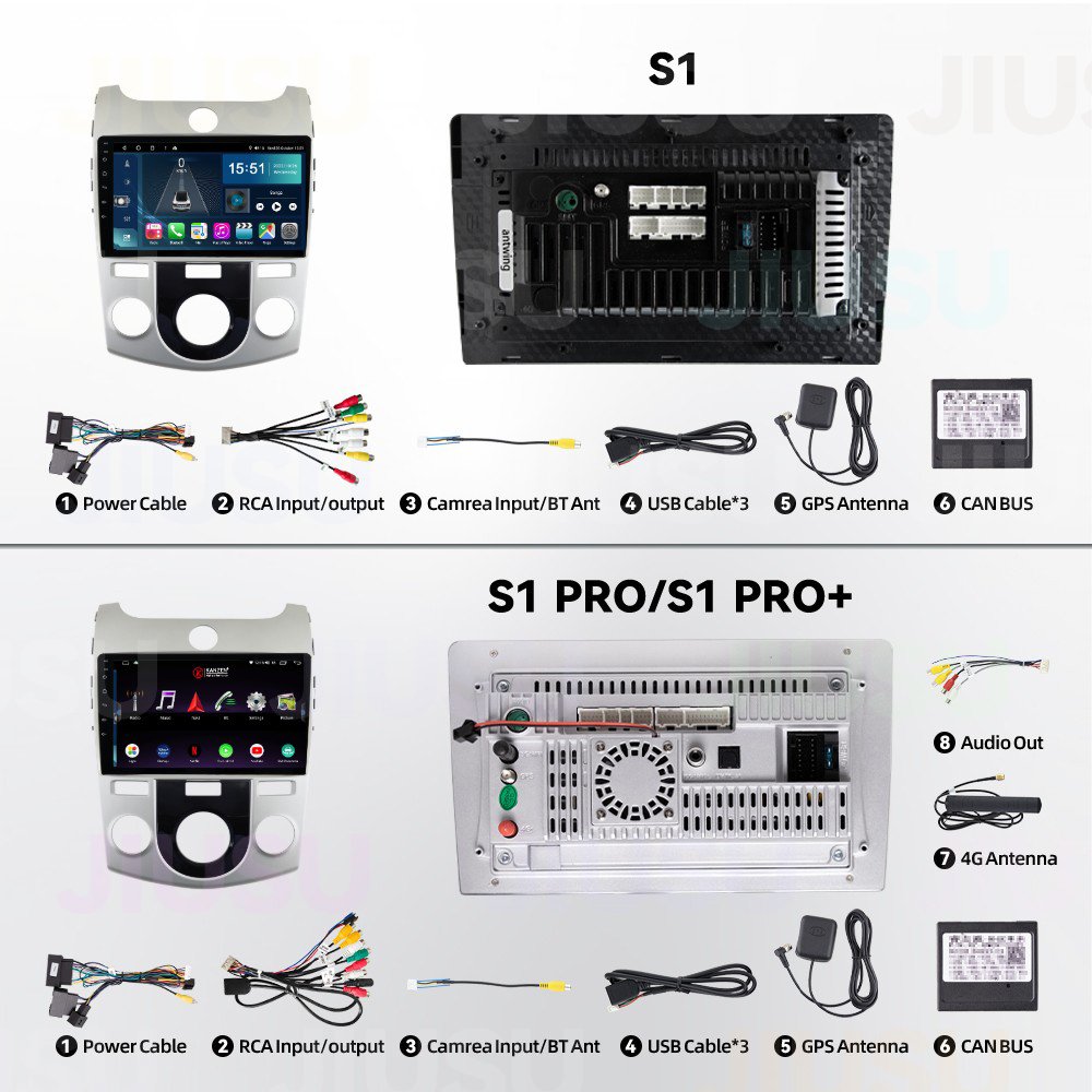 Android 12 Car Radio GPS DVD Player Stereo Multimedia Audio System for Kia Cerato Forte 2009-2013 Silver MT with Carplay DSP DAB