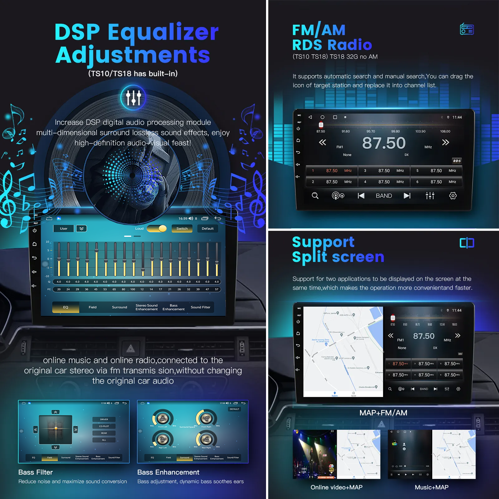 2 Din Headunit Screen 9'' 10" Pulgadas Pantalla Android Car Stereo Player 10 9 Inch Radio Stereo Auto Electronics Car DVD Player