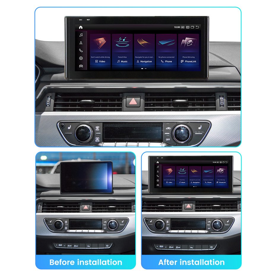 NaviFly Snapdragon 680 Android 13 car stereo For Audi A4 A4L B9 A5 2016-2020 without Original GPS Built-in Car play Car Radio