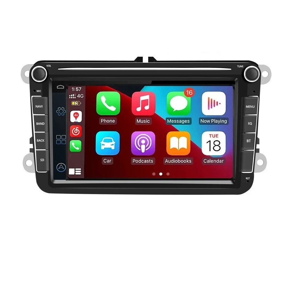 Factory Cheap Price 8 inch 1+32/2+32GB 1280*720 IPS Support Wireless/wired Carplay DSP RDS GPS Navigation 2 Din Stereo Car Radio