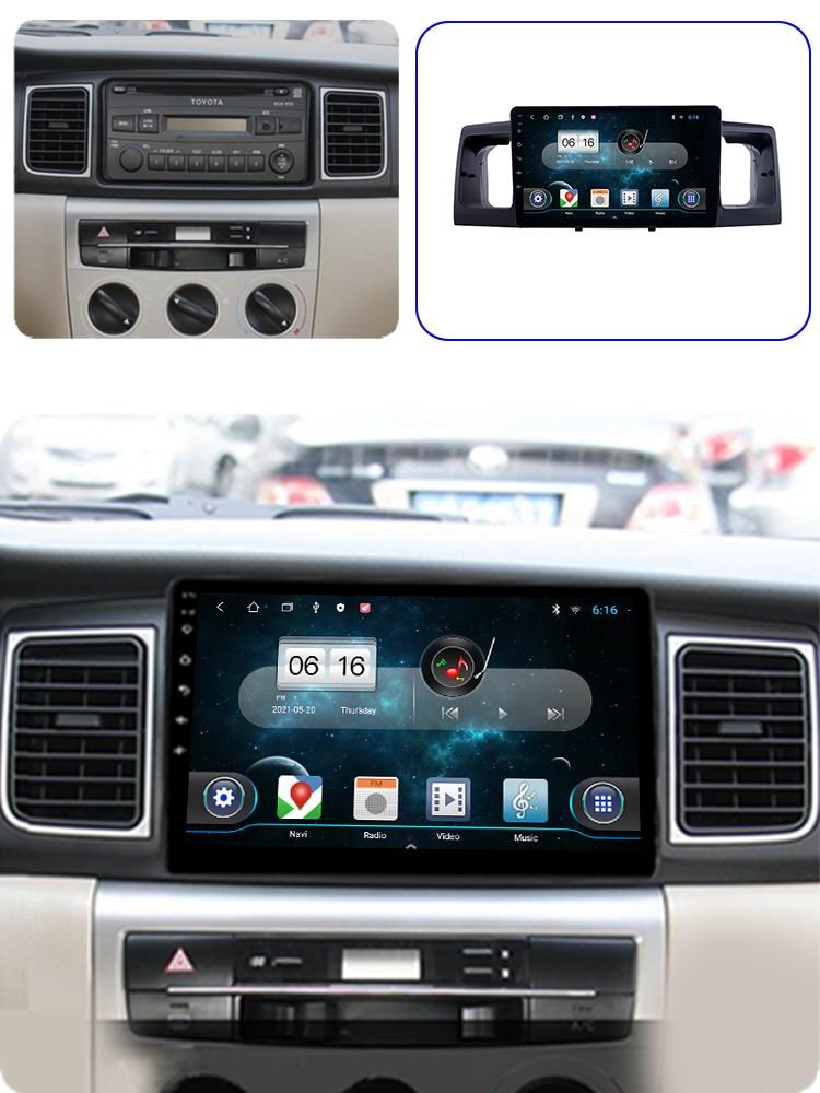 9 inch 2 din car radio Android system Car Radio DVD Multimedia Player For Toyota Corolla 2007-2012 GPS Navigation Player