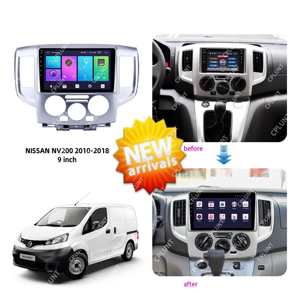 Car DVD Player Frame FOR NISSAN NV200 2010-2018 9 inch Touch screen Android radio Farme stereo