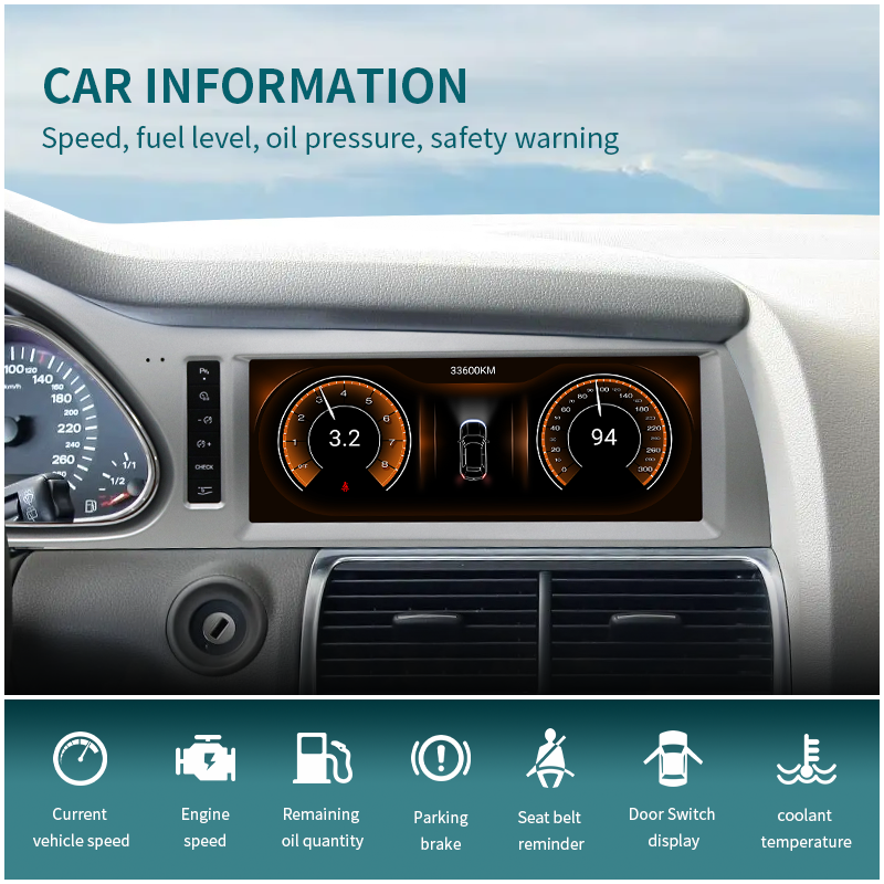 Android 10.25inch Car Radio Stereo Navigation Wireless Carplay For Audi Q7 GPS Multimedia Player Auto Radio 4G SIM