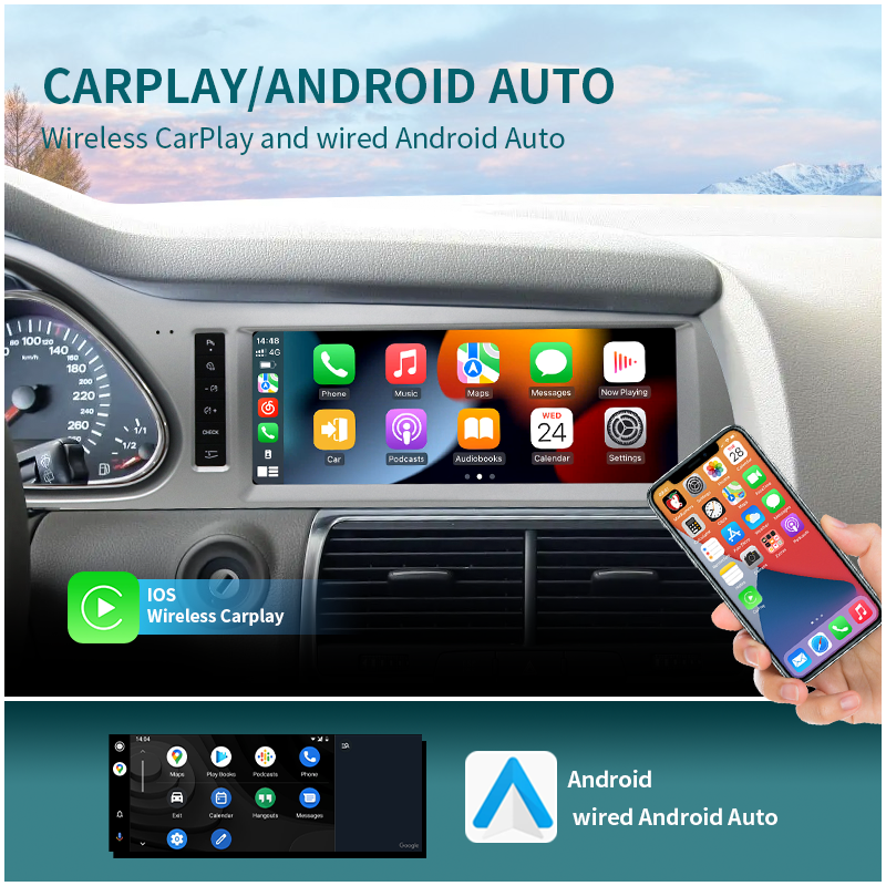 Android 10.25inch Car Radio Stereo Navigation Wireless Carplay For Audi Q7 GPS Multimedia Player Auto Radio 4G SIM