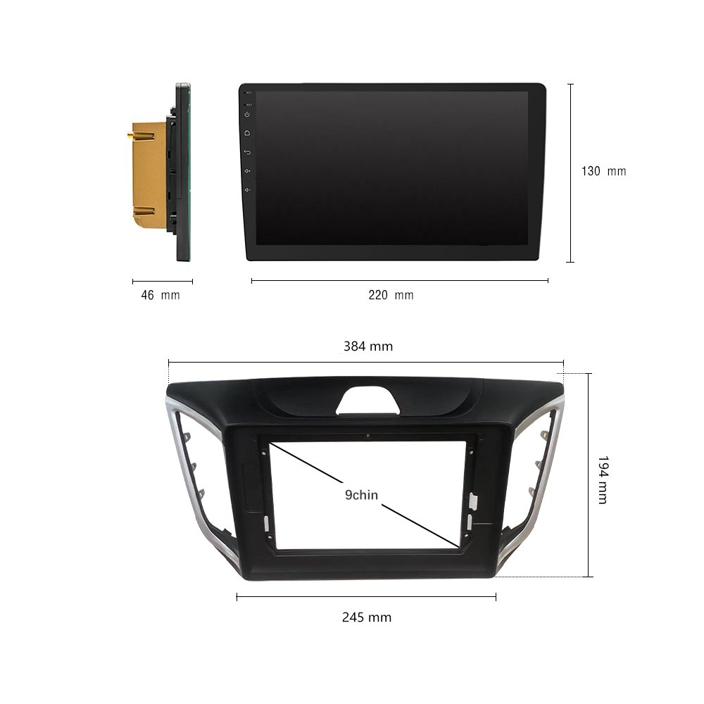 10.1'' Dedicated Car Radio Frame ABS Plastic Bracket Panel Cover Trim For Hyundai IX25 2015-2018