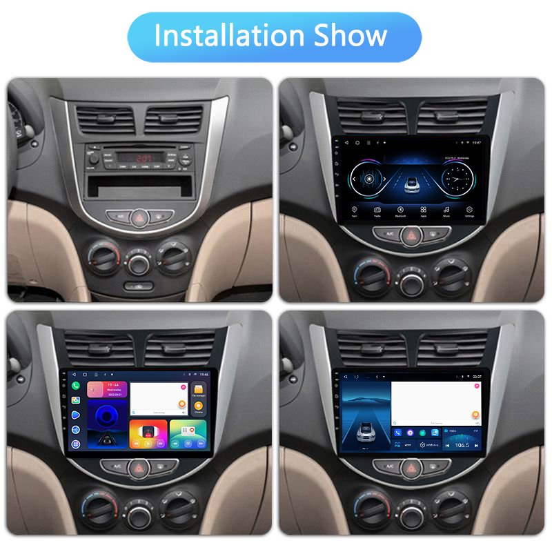 9 Inch Android 10 Car Dvd Gps Player For Hyundai Solaris 2 Verna 2010-2016 Radio Video Navigation Bt Wifi