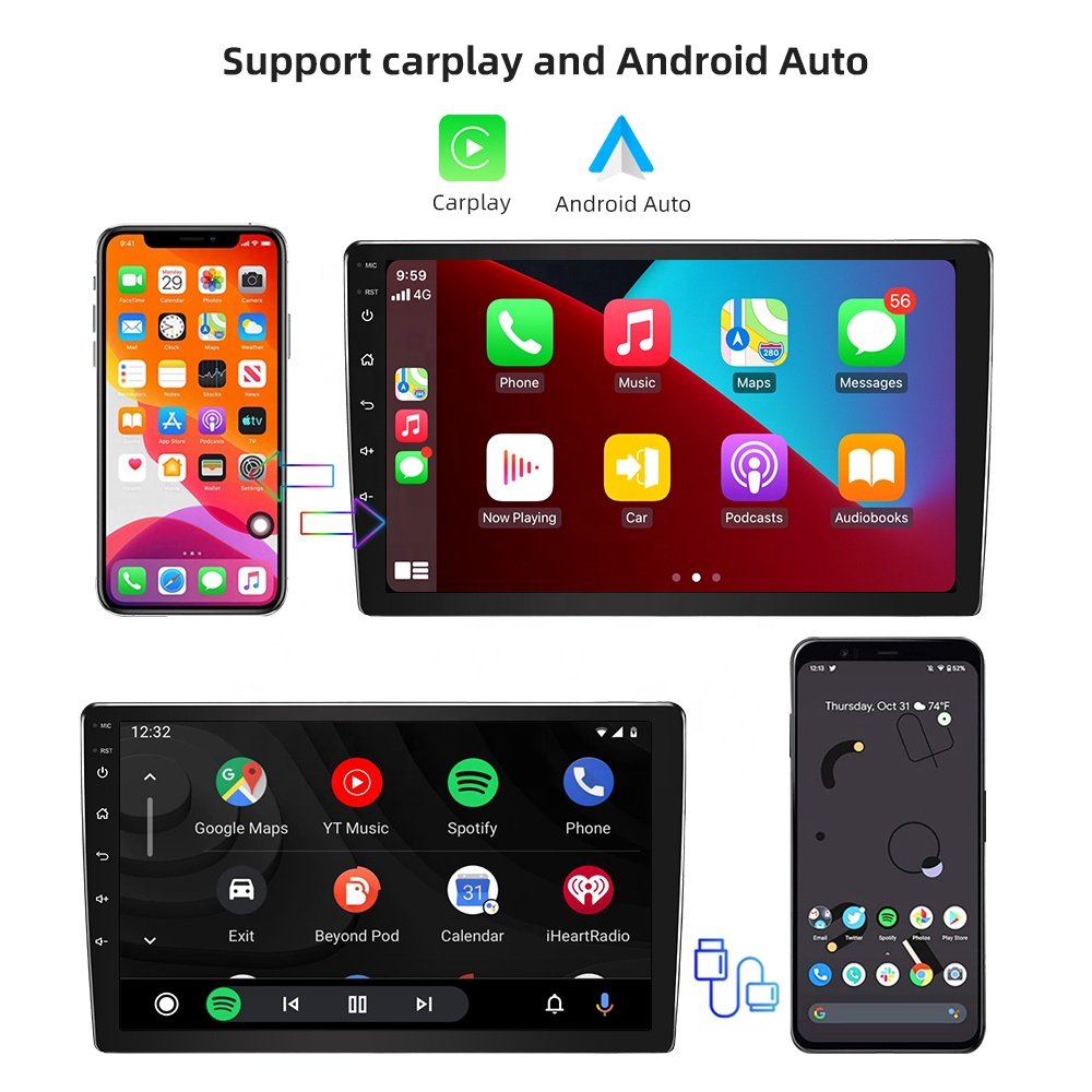 Android carplay player 9 inch car radio 2+32GB GPS WIFI/AM/RDS for Toyota Land Cruiser Prado 120 2004-09