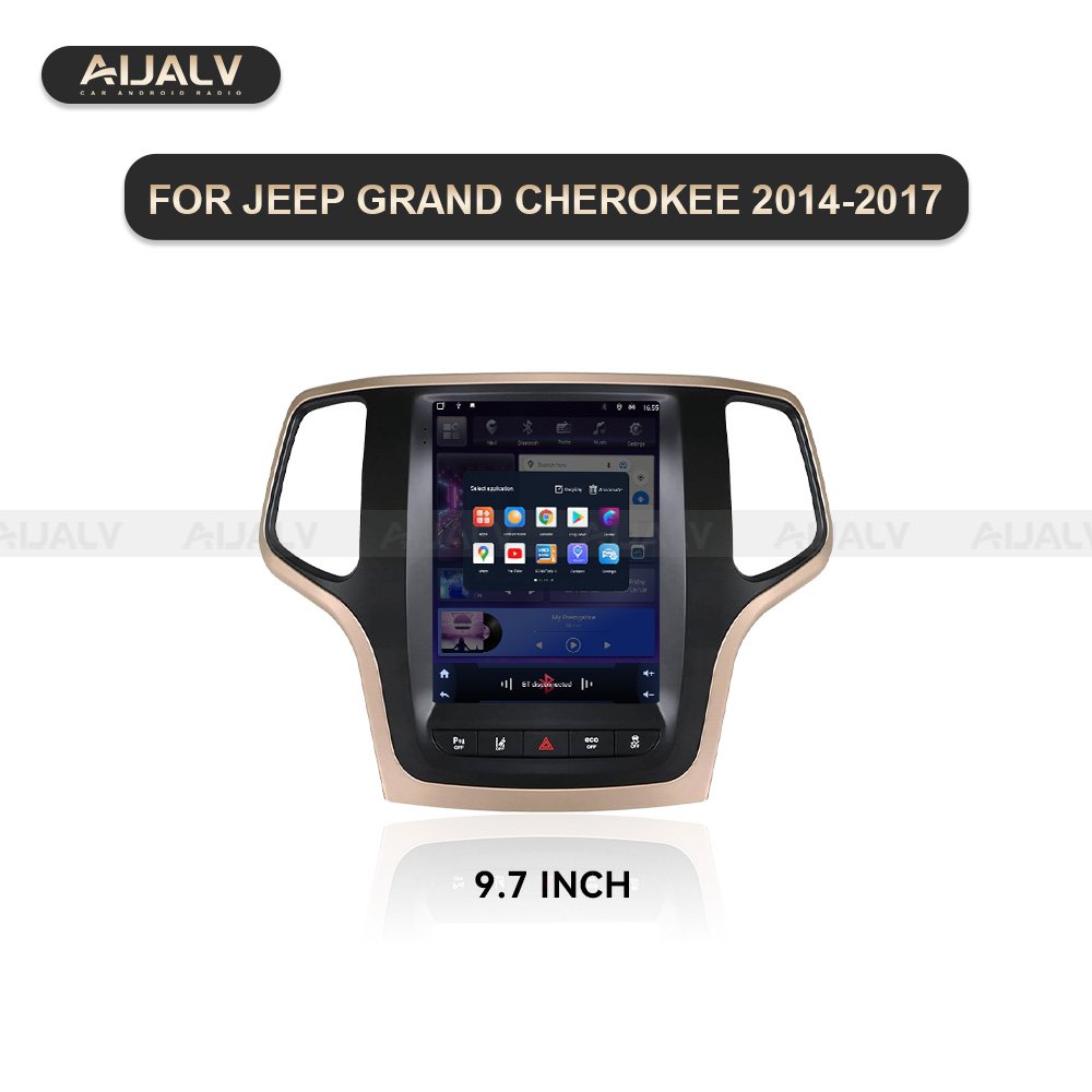 2Din Car Radio Fascia for JEEP GRAND CHEROKEE 2014-2017 9.7 inch Tesla style DVD Stereo Frame Adapter Dash Installation Bezel