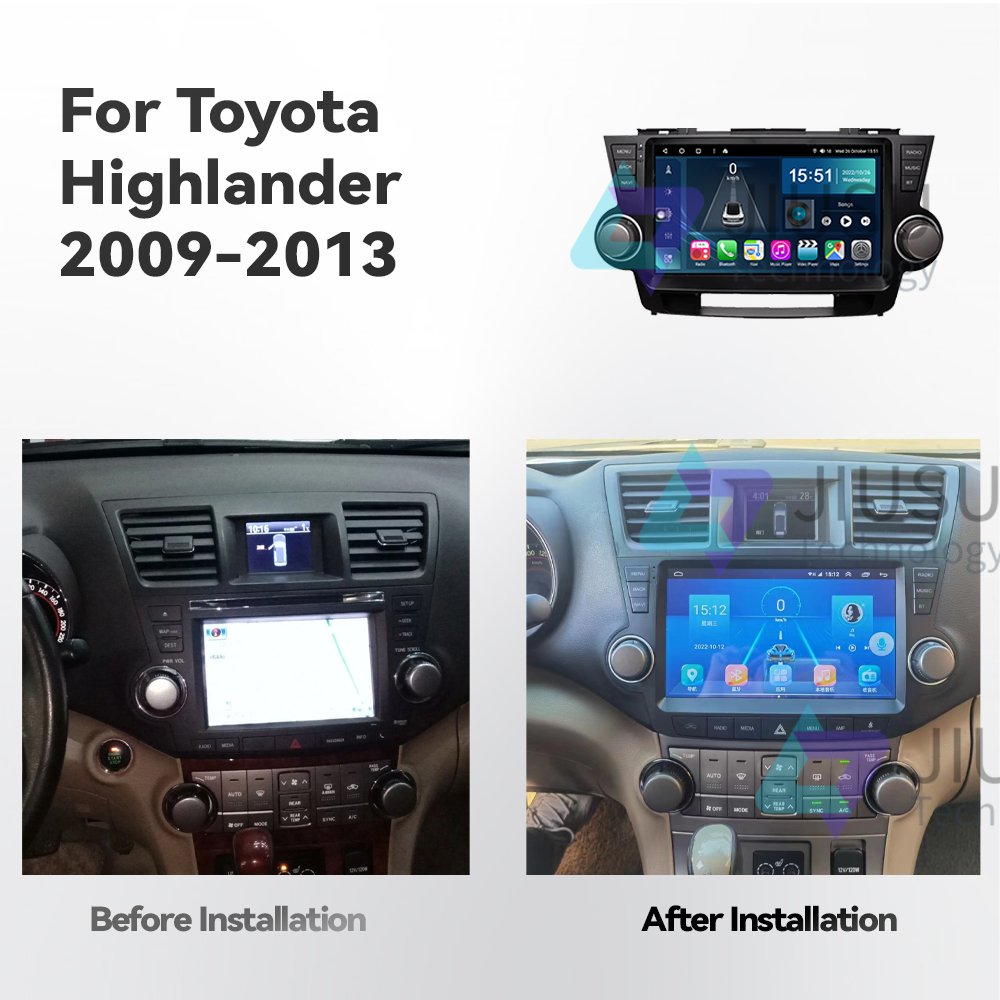 Touch Screen Android Car Radio GPS Navigation DVD Player Stereo Multimedia Audio System for Toyota Highlander 2009-2013