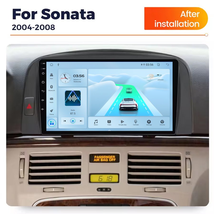 Android 13 2+32GB IPS Screen Car Radio For Hyundai Sonata 2004-2008 Multimedia System GPS Navigation Carplay Stereo