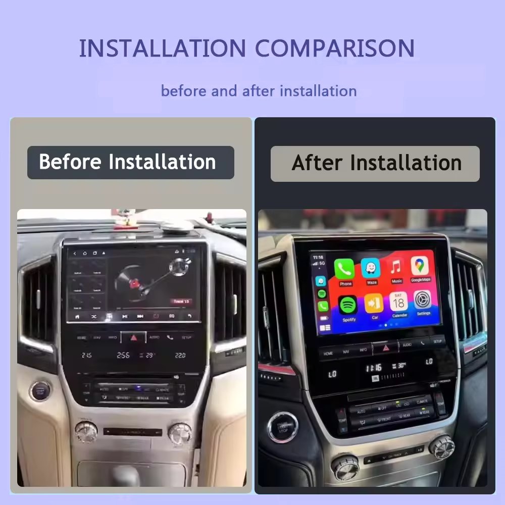 Android Auto Adapter For Toyota Land Cruiser LC200 2015-2021 Navigation Radio Player Mirror Link Wireless Apple CarPlay Box Kit