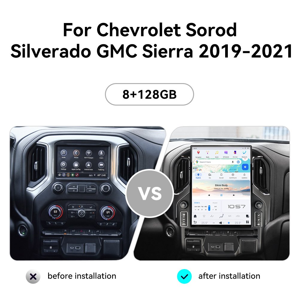 15.6 Inch 1920*1560 Car Radio For Chevrolet Silverado 1500 2018 GMC Sierra 2019 2020 2021 Android Multimedia Player auto stereo