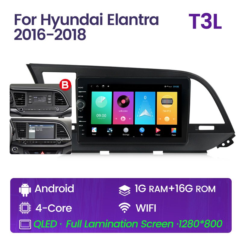 Android Auto For Hyundai Elantra 2016 2017 2018 Multimedia Car Video Radio Player GPS Navigation Support Car-play Rear Camera