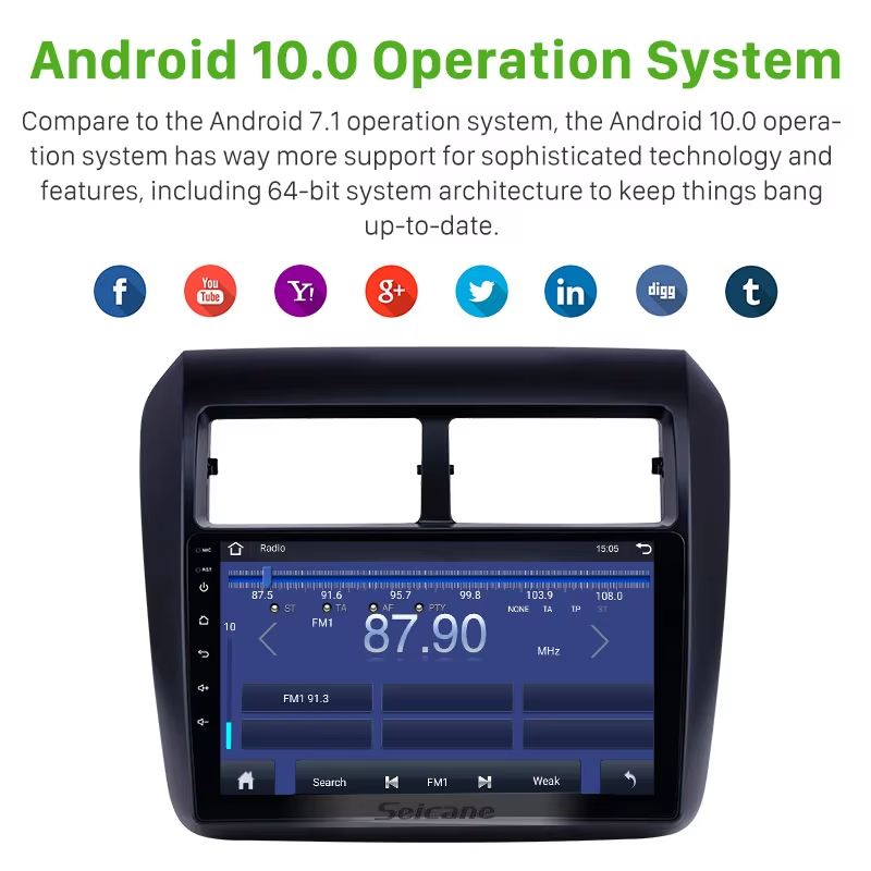 9 Inch Android 11.0 TouchScreen Radio GPS Navigation System Support TPMS DVR OBD For 2013 TOYOTA WIGO AGYA Car Multimedio Player