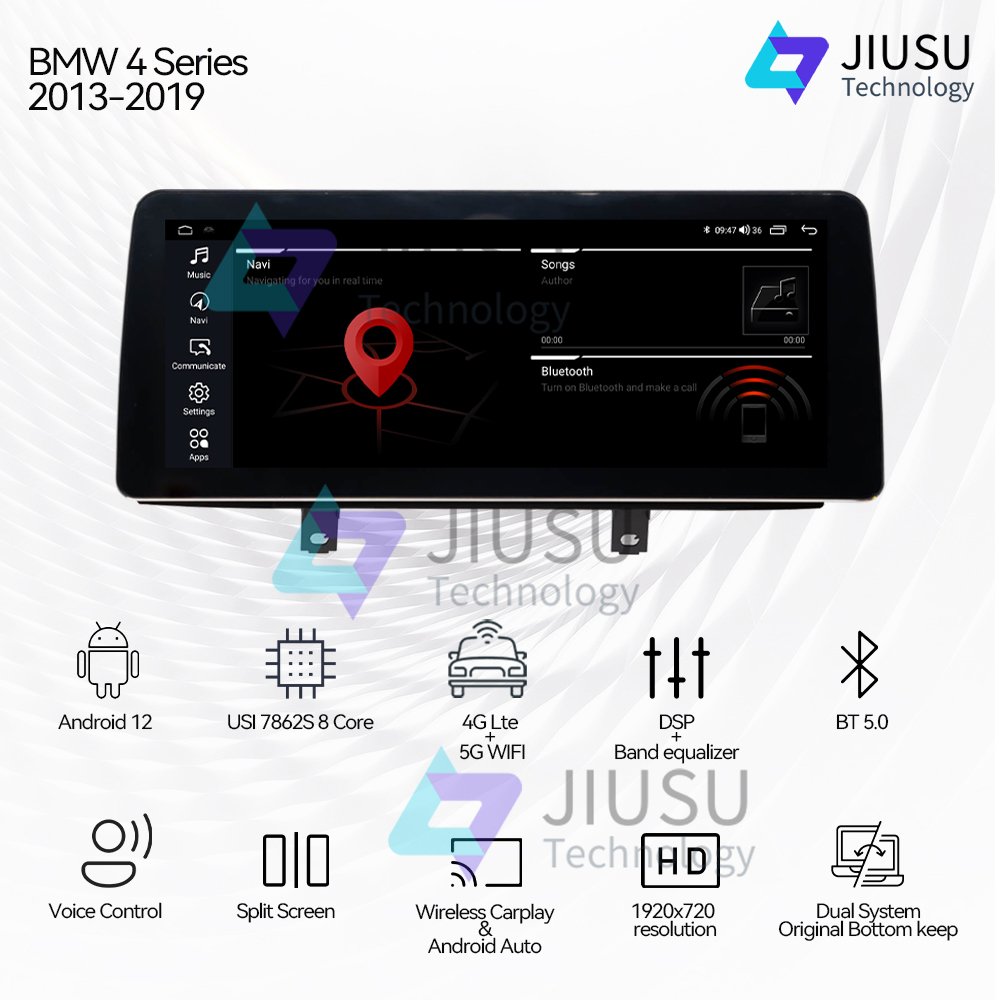 12.3'' Android Car Radio GPS Navigation DVD Player Stereo Multimedia System for BMW 4 Series F30 F31 F32 F33 F34 F35 2013-2019