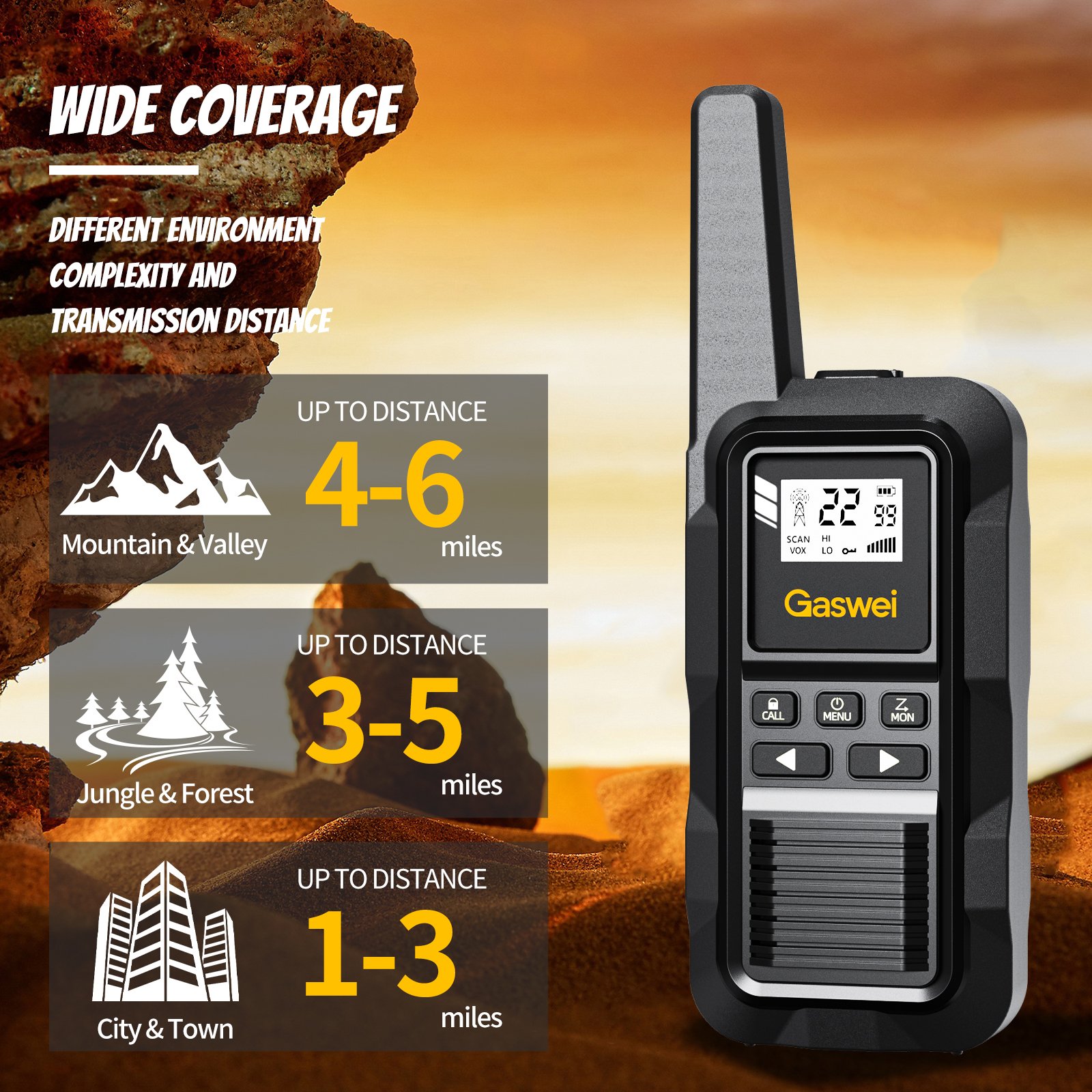 Two Way Radio Long Range Walkie Talkies with Rechargeable Batteries Hiking Hunting Camping Gear Waterproof Walkie Talkie