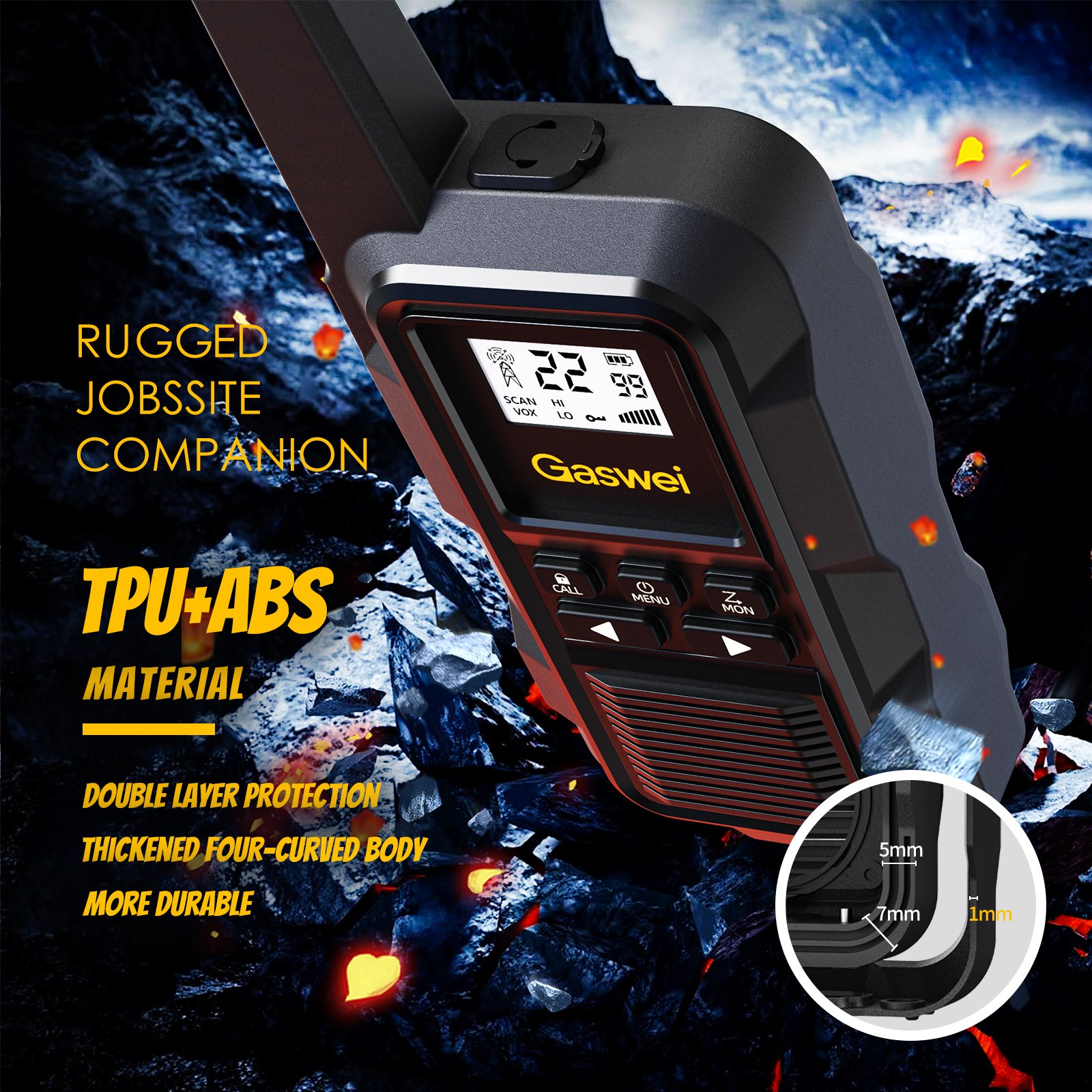Two Way Radio Long Range Walkie Talkies with Rechargeable Batteries Hiking Hunting Camping Gear Waterproof Walkie Talkie